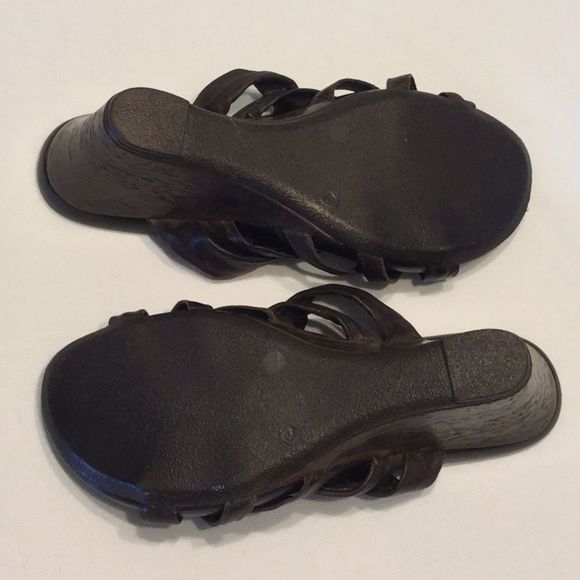 Mila Paoli Made In Italy Leather Wedge Sandals - Picture 4 of 5